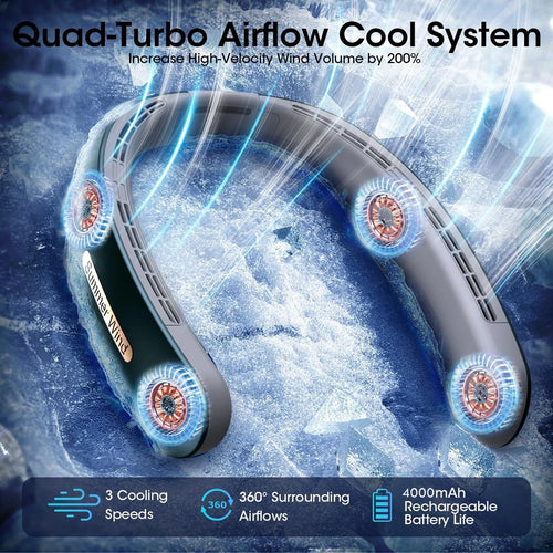 Portable Bladeless 360° Cooling Neck Fan